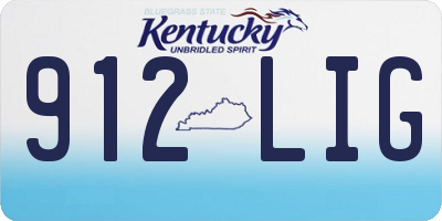 KY license plate 912LIG