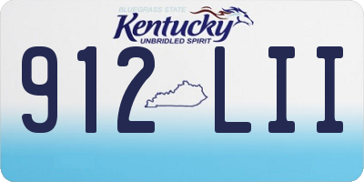 KY license plate 912LII