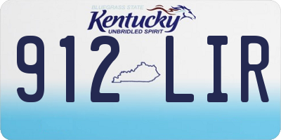 KY license plate 912LIR