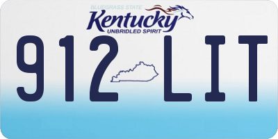 KY license plate 912LIT