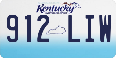 KY license plate 912LIW