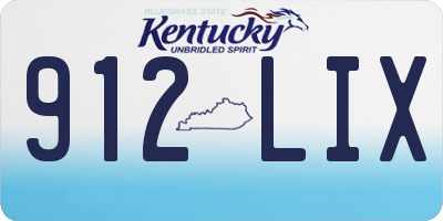 KY license plate 912LIX