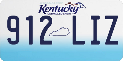 KY license plate 912LIZ