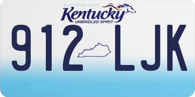 KY license plate 912LJK