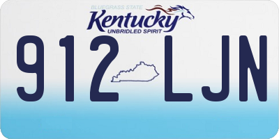 KY license plate 912LJN