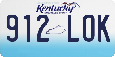 KY license plate 912LOK