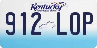 KY license plate 912LOP