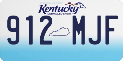 KY license plate 912MJF