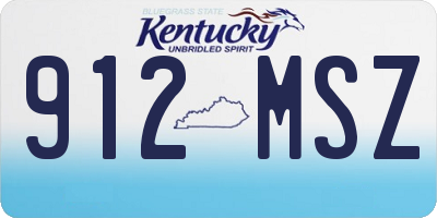 KY license plate 912MSZ