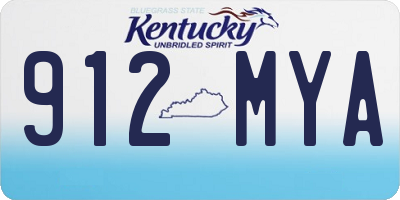 KY license plate 912MYA