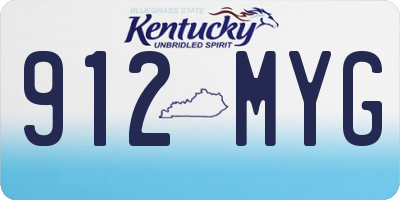 KY license plate 912MYG