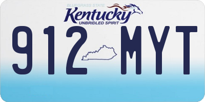KY license plate 912MYT