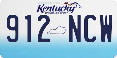 KY license plate 912NCW