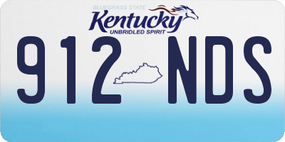 KY license plate 912NDS