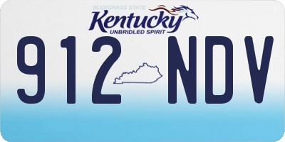 KY license plate 912NDV