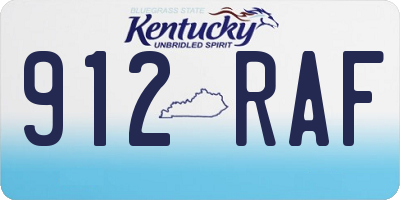 KY license plate 912RAF