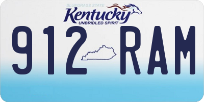 KY license plate 912RAM