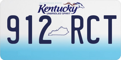 KY license plate 912RCT