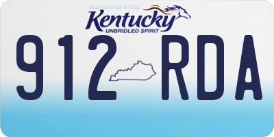 KY license plate 912RDA