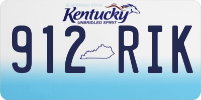 KY license plate 912RIK