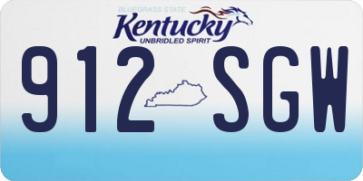 KY license plate 912SGW