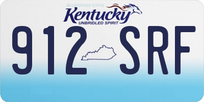 KY license plate 912SRF