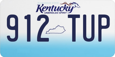 KY license plate 912TUP
