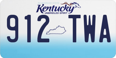 KY license plate 912TWA