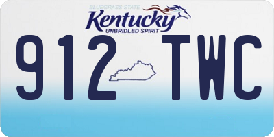 KY license plate 912TWC