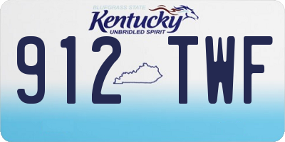 KY license plate 912TWF