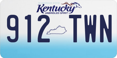 KY license plate 912TWN
