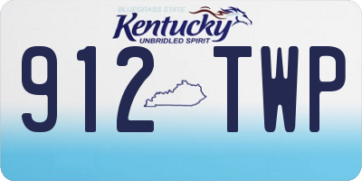 KY license plate 912TWP
