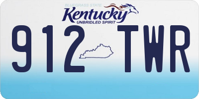 KY license plate 912TWR