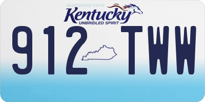 KY license plate 912TWW