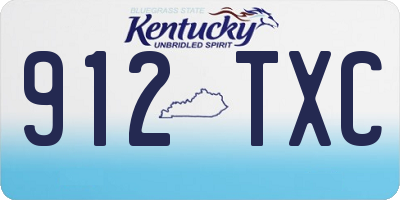 KY license plate 912TXC