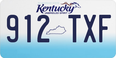 KY license plate 912TXF