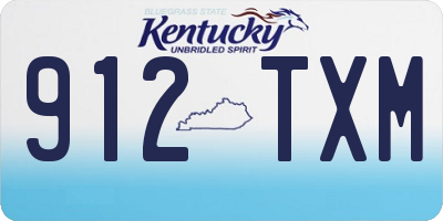 KY license plate 912TXM