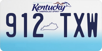 KY license plate 912TXW