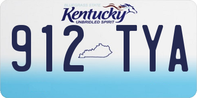 KY license plate 912TYA