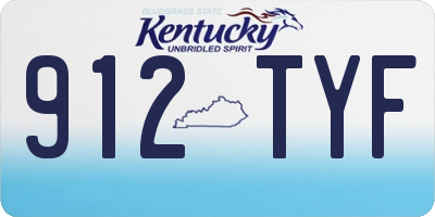 KY license plate 912TYF