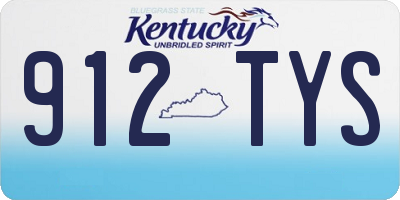 KY license plate 912TYS
