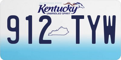 KY license plate 912TYW