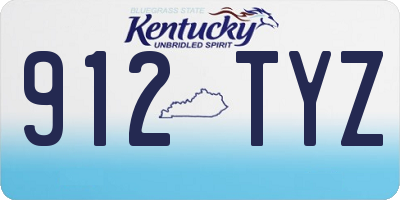 KY license plate 912TYZ