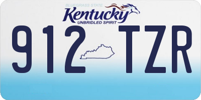 KY license plate 912TZR