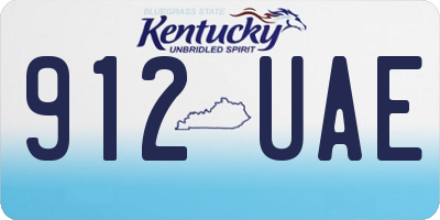 KY license plate 912UAE