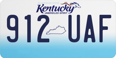 KY license plate 912UAF