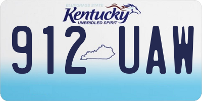 KY license plate 912UAW