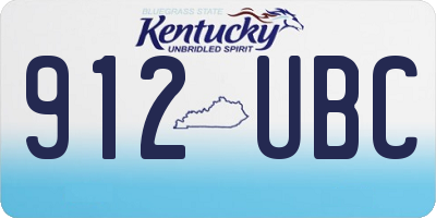 KY license plate 912UBC