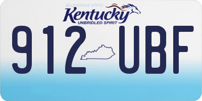 KY license plate 912UBF