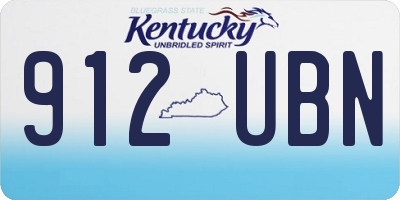 KY license plate 912UBN